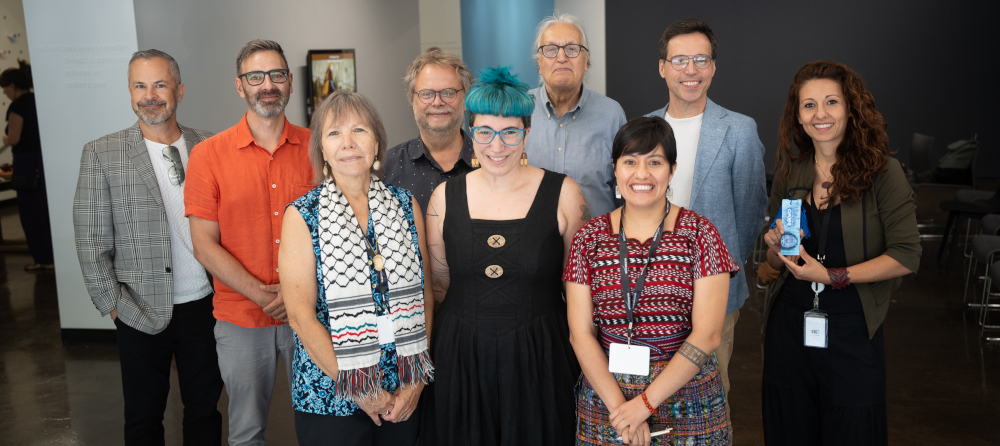 Dirigeants du FIPA, de Radio-Canada et d’Air Canada aux côtés d’Ellen Gabriel, lauréate de la bourse documentaire